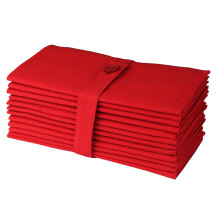 Röda bomullsservetter 12-pack 43x43 cm