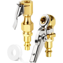 Conjunto de 2 Mandris Pneumáticos de Latão com Fluxo Fechado, Rosca Fêmea de 1/4"
