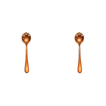 Ensemble de 2 cuillères à sucre en acier inoxydable (or rose) – Petites cuillères à dessert/gelée/thé, compatibles lave-vaisselle