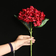 Kunstige hortensiablomster Blush-hoder Hortensia-silkeblomster til bryllupsborddekorasjoner Buketter DIY-blomsterdekor Hjemmedekorasjon med stilker