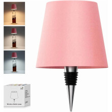 Luminária de mesa sem fio em formato de garrafa, com controle por toque, 3 cores e ajuste contínuo de intensidade, ideal para decoração de bares