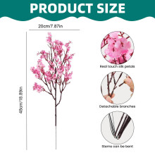Kunstige babypustblomster, 12 stilker realistiske gypsophilabuketter til bryllupsborddekorasjoner, DIY-hjem og gårdshusdekor, kunstige blomster