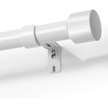 Ensemble de tringle à rideaux réglable blanche, 32-144", 1" de diamètre, barres métalliques robustes avec embouts décoratifs – Compatible avec