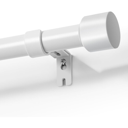 Conjunto de varão de cortina ajustável em metal branco, 81-366 cm (32-144 polegadas)