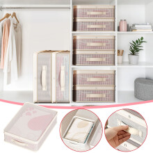 Boîtes de rangement sous le lit – Bacs en plastique résistants à l'humidité avec poignées, compatibles avec les organisateurs de placard et