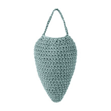 Panier mural crocheté à la main – Bleu ciel, 36 cm