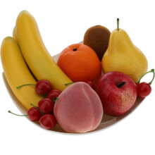 Kunstig pære kompatibel med eple banan fersken kiwi appelsin kirsebær bunt dekorasjon falsk frukt naturtro mat kjøkkenleke