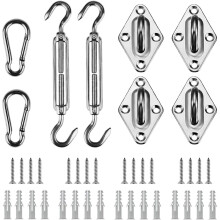 Kit de fixation pour voile d'ombrage rectangulaire et carrée, robuste, 8 pouces, pour terrasse, jardin, pelouse, patio.