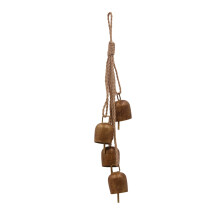 Carillon éolien métallique de style ferme en forme de cloche de Noël, 16,5 pouces