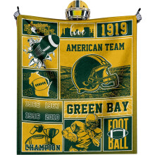 Couverture de football en flanelle douce – 152 x 127 cm, jeté léger pour hommes, femmes et enfants – Cadeau idéal pour les supporters de votre