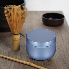 Lot de 10 boîtes à thé rondes en métal bleu hermétiques pour usage domestique
