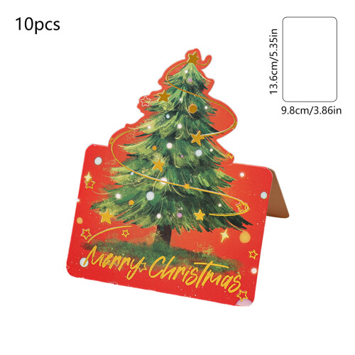 Conjunto de 10 cartões de Natal com tema de árvore de Natal. 2
