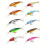 2 τεμάχια Premium Floating Minnow Lure – Πράσινο/Κίτρινο Ριγέ, Συμβατό με Sharp Treble Hooks, ABS, 4