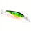 2 τεμάχια Premium Floating Minnow Lure – Πράσινο/Κίτρινο Ριγέ, Συμβατό με Sharp Treble Hooks, ABS, 8