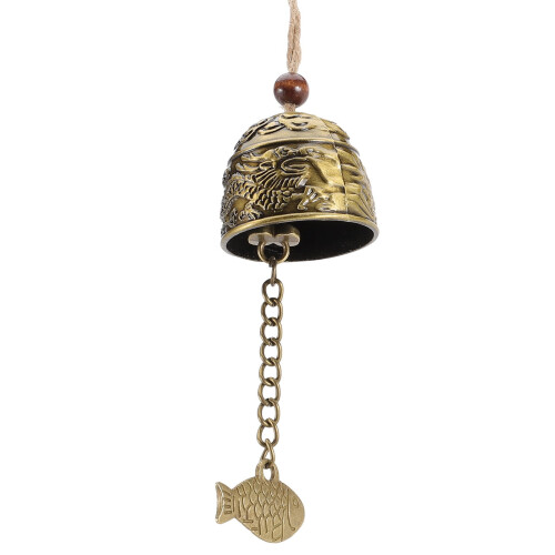 Pendentif carillon éolien en métal doré - Style chinois vintage 2
