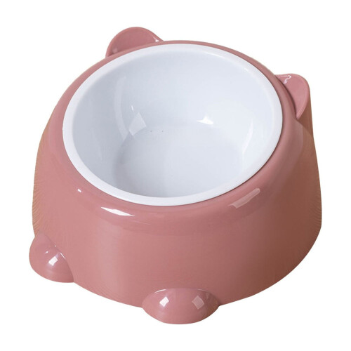 Erhöhter Katzenfutternapf 250 ml, rosa Kunststoff 1