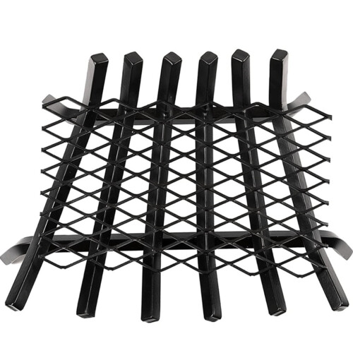 Grille de cheminée en acier avec réceptacle à braises, taille L 2