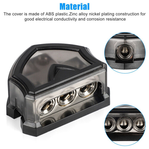 Audio Power Ground Amp Distribution Block0Gauge1Input3 1