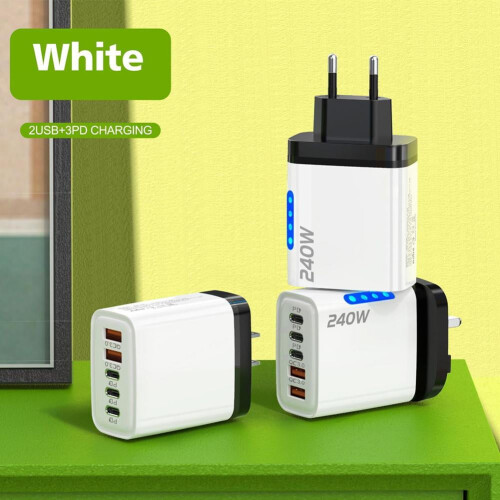 USB-C GaN Charger 240W 3PD 2USB 1