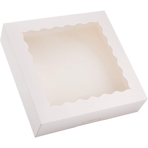 Συσκευασία 20 κουτιών πίτας 10" x 10" x 2,5", κουτιά μπισκότων, κουτιά αρτοποιίας με 2