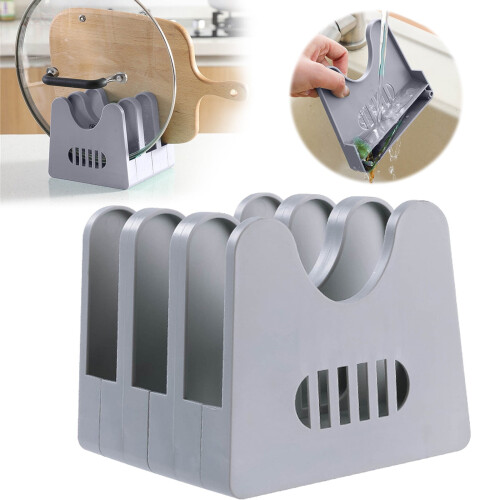 Foldable Pot Lid Organizer Rack – Adjustable, Space-Saving Holder for Lids, Pans, Bakeware, Plates, Sheets & Cutting Boards 1