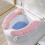 Warmer, gestrickter Toilettensitzbezug mit Griff, waschbar 5