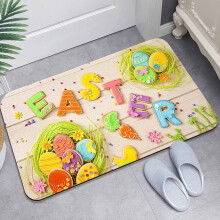 Easter Decor Carpet with Bunny Eggs Pattern