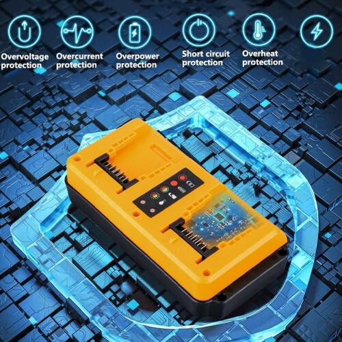 Φορητός φορτιστής ιόντων λιθίου 18-20V διπλής θύρας, γρήγορος και βέλτιστος, 2 θύρες 2