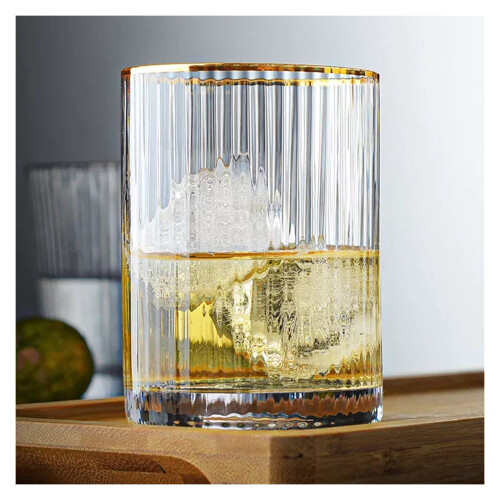 Glasmugg värmebeständig vertikal rand 350 ml 2