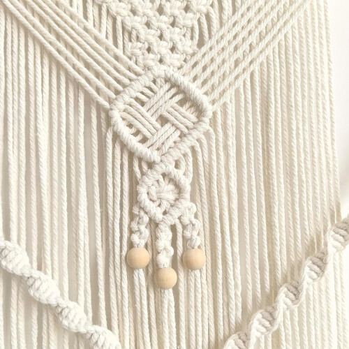 Makramee-seinävaate – Boho Ivory -gobeliini, 100 cm x 80 cm 1