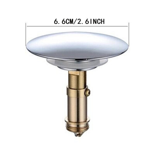 Universal 66mm Push Bath Plug with 28mm Bouncing Core Metal Stopper for Drains 2