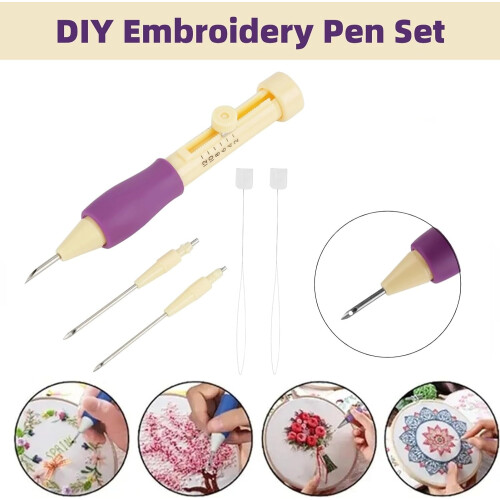 Punch-Needle-Stickset mit 3 Edelstahlnadeln 2