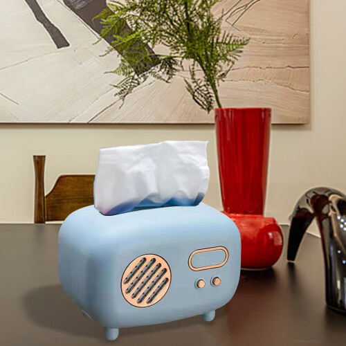 Plastic Facial Tissue Covers Rectangular Blue Tissue Box Funny Home Gift Tissue Box for Family 1