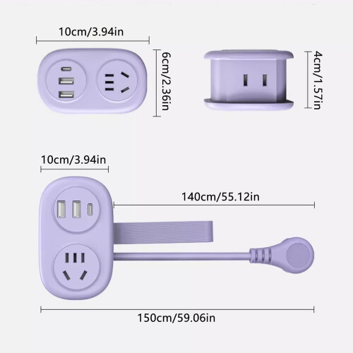 Multipresa portatile con porte USB e protezione da sovratensione. 2