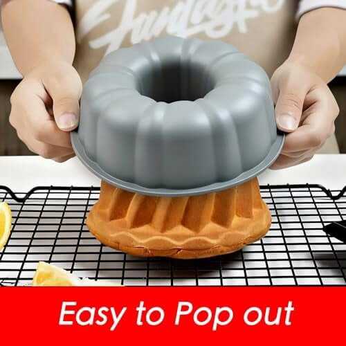 Forma de silicone para bolo, redonda e antiaderente de 25 cm (10 polegadas), ideal para bolos, gelatinas e outros doces – pacote com 2 unidades 1