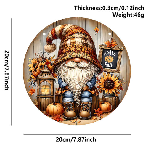 Herbst-Gnom-Türhänger, 20 x 20 cm 2