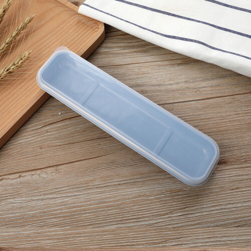 Tableware Box Portable Cutlery Case Spoon Fork Storage Box Students Household Dinnerware Bag Multicolor Transparent Cover