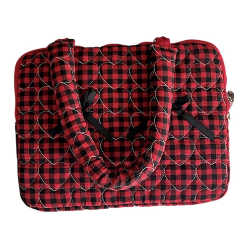 Laptoptas met strikdesign voor tablets en pads, geruit