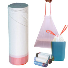 Sacs poubelle de cuisine, lot de 20, 45 x 50 cm, cordon de serrage résistant
