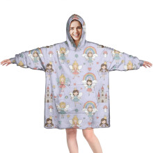 Light Purple Fairy Princess Wearable Blanket Hoodie for Adults, Cozy with Super Pockets, Compatible with All Sizes