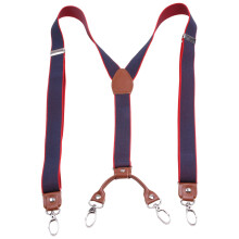 Men's Suspenders Hooks Adjustable Elastic Straps Y Back Mens Womens Braces Blue