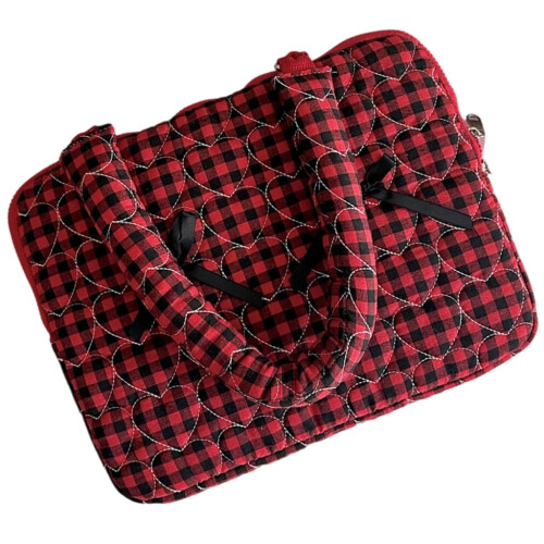 Laptoptas met strikdesign voor tablets en pads, geruit 2