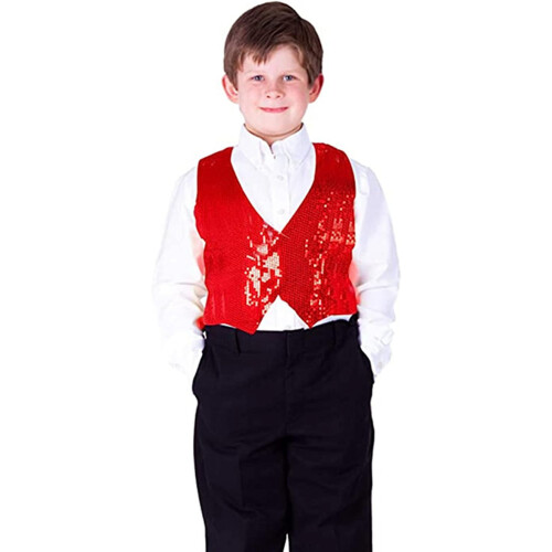 Gutteskinnende paljettvest 2