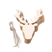 Beige Wooden Reindeer Ornaments Set