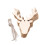 Beige Wooden Reindeer Ornaments Set 1