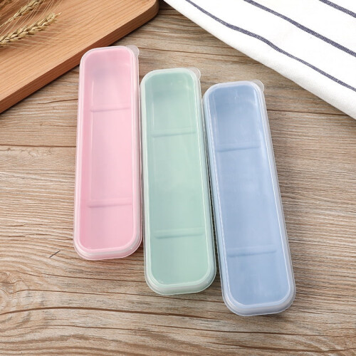 Tableware Box Portable Cutlery Case Spoon Fork Storage Box Students Household Dinnerware Bag Multicolor Transparent Cover 1