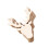 Beige Wooden Reindeer Ornaments Set 2