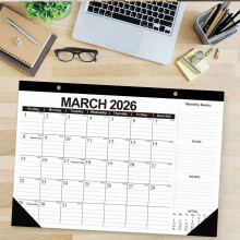 Tisch-/Wandkalender 2026–2027, 18 Monate, Aquarellmotiv, 56 x 43 cm, dickes, tintenfestes Papier, Notizbereich – geeignet für Familie, Büro und