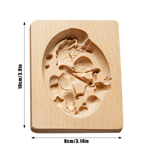 Holz-Keksform, violett geschnitzt, 8 x 8 cm 2
