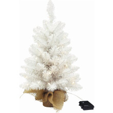 Pre-lit 2ft Mini Christmas Tree with 50 Warm LED Lights, 72 Tips, Battery Operated – Compatible with Table/Desk Decor